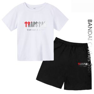 Clothing Sets Brand TRAPSTAR Kids Clothing T-shirt Tracksuit Sets Harajuku Tops Tee Funny Hip Hop Color T ShirtBeach Casual Shorts Set 230621