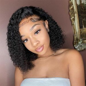 Brazilian Curly Bob Wig with Baby Hair 13x6 Pre-Plucked Curly Bob Lace Front Wigs for Women Curly 5x5 Closure Bob Hair Wig