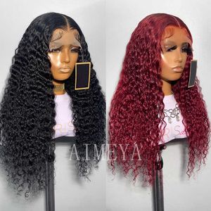 Woman Long Kinky Curly Synthetic Wigs Synthetic Lace Front Wig With Baby Hair For Women Natural Hairline Black Lace Wig Cosplay 230524
