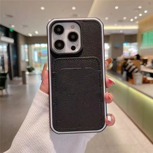 DESIGER LUXURY CARD SLOT CARD SLOT BAG HOLDER LEATHER LEATHER PHONE CASE for iPhone 14 Plus 14Promax 14 13Promax 13pro 13 11pro Max Silicone Shockproof Wallet Cover08238