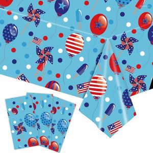 Table Cloth 4th Of July Cover Independence Day Decorations Memorial PE Tablecloth 4.5x9ft Rectangle American Cloths Balloon