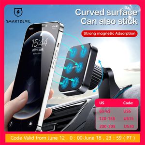 Suporte magnético SmartDevil para telefone de carro para iPhone POCO N52 ímã forte 3M VHB almofada de borracha painel de parede 360 rotação