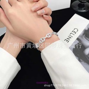 Top Original H home Designer Bracelets for sale Sterling Silver Pig Nose Open Bracelet Women Light Luxury Small and Versatile Style Couple Male Gift With Gift Box
