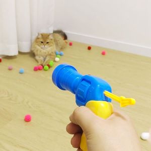 Cat Funny Interactive Teaser Training Toy Creative Kittens Mini Balls Plush Ball Colorful Chasing Game Cat Toys Pompon Balls