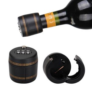 Garrafa de plástico Bloqueio de senha Bloqueio de combinação rolha de vinho plugue de vácuo dispositivo à prova de preservação licor rolha de vinho para hardware sn4400