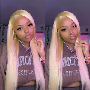 Blonde 613 Hd 30 38 Inch 13x4 Lace Front Straight Human Hair Wigs Transparent 13x6 Lace Frontal Wig for Pre Plucked Black Women