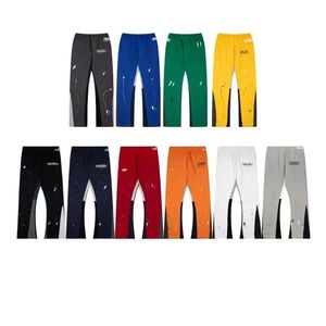 Calças jeans dept manchado carta impressão casal feminino solto versátil casual galerias retas pant designer homem sweatpants