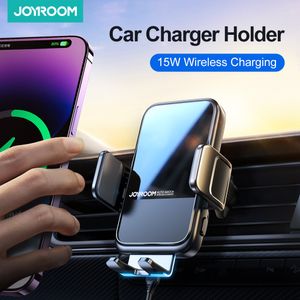 Joyroom Wireless Car Charger Mount Fast Charging Car Phone Holder Charger för bil kompatibel med iPhone 14 13 12 Pro Max