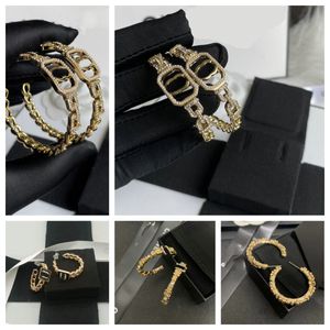 Big Gold Hoop Sier Needle Earrings Designer for Woman Valentine's Day Wedding Bride Gift Designer Jewelry