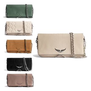 luxurys Pochette Rock Swing Your Wings Clutch Bag leather Zadig Voltaire Cross Body quilted Totes chain Womens Shoulder Bags Designer mens lady classic Evening Bags