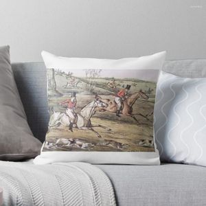 Pillow Old Hunting Scene - English Countryside Throw Pillows Aesthetic Sofa Decorative Covers For Living Room