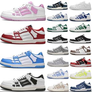 fashion Free Shipping Shoes with Box Skel Top Low Bones Bone Leather Running Sneakers Skeleton Blue Red White Black Grey Brown Men Women Ourdoor