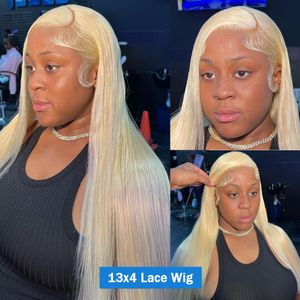 613 Blonde Straight Lace Froadal для женщин 13x4 кружевные фронтальные парики для волос с фронтальными волосами бразильцы