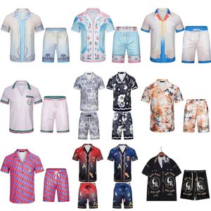 Casablanca designers tshirt mens tracksuits two piece set sports outfits brev kort ärmning fritid sportkläder ren bomull jogger kostym casual klassiker