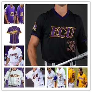 Custom College East Carolina Baseball Jerseys Connor Norby Thomas Francisco Josh Moylan Alec Makarewicz Zach Agnos Bryson Worrell