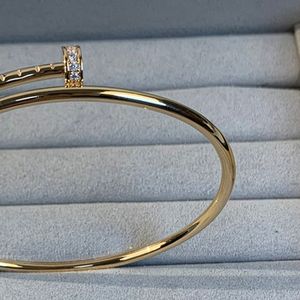 Fine Nail bangle diamanti Sterling Silver Hollow Tube Bracciale elastico braccialetti designer T0P riproduzioni ufficiali di qualità taglia 16-18CM regali premium con scatola 005
