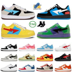 2023 Sapatos Masculinos Designer Feminino SK8 Sta Branco Preto Couro envernizado Vermelho Azul Cor Camo Combo Rosa Cinza OG Platform Tênis ABC Casual Sports Trainers Tamanho 36-45