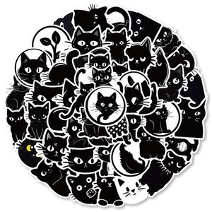 50 PCS Black Cat Graffiti Adesivi per cartoni animati per auto Frigo Casco Ipad Bicicletta Telefono Moto PS4 Libro Pvc Skateboard Decalcomanie fai da te