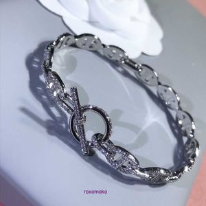 8A Wholesale Designer H home Bracelets online shop Pig Nose Bracelet Light and Luxurious Small Number of Sterling Silver Full Diamond Womens High en With Gift Box