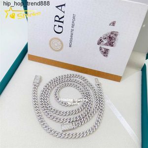 925 Bracciale in argento 6mm Collana Vvs Diamond Hip Hop Catena cubana Uomo Donna Street Jewelry