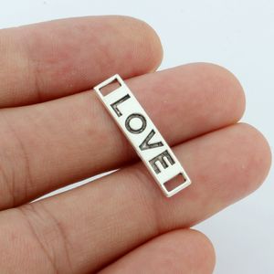 100Pcs Love Alphabet Connector Pendants Beads Charms for Crafting, Jewelry Findings Making Accessory For DIY Necklace Bracelet A-19