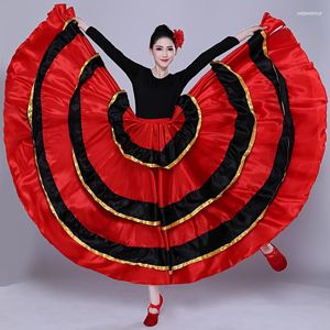Scan Wear Spanish Dance Costume Classic Gypsy Flamenco för kvinnor Swing kjolar Bullfight Belly Performance 360/540/720