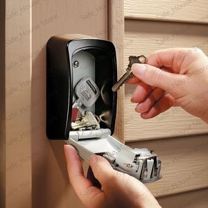 Lagringslådor fack väggmontering nyckel lagring hemlig låda arrangör 4 siffriga kombination lösenord säkerhet skydd kod lås hem säker insättning låda 230621