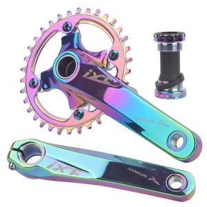 Bisiklet Freewheels Chainwheels Ixf Entegre Crankset MTB Krank Krank Kolları Bisiklet Hollowtech 104 BCD 2 Kraliyet 32 ​​34 36 38T Dağ Bağlantı Çubukları 230621