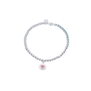 Original brand Seiko ts new round enamel heart-shaped Bracelet womens plated S925 silver CNC steel printed bead Buddha chain