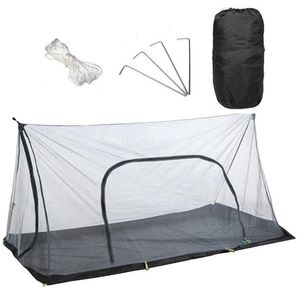 Tält och skyddsrum Summer Anti Mosquito Net Tent Camping Polyester Mesh Antimosquito Inner med 4 mark naglar 2 hängande rep 21mx13m 230621