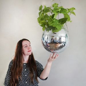 Planters Pots Fashion Garden levererar Disco Ball Planter Globe Shape Hanging Vase Flower Planter Pots Simple Hanging Wall Room Decoration 230621