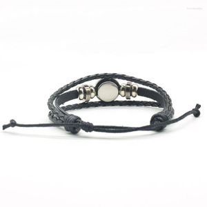 Charm Bracelets Black And White Tai Chi Snap Button Bracelet Yin Yang Jewelry Steampunk Men Leather Handmade Bangle Weave GiftsCharm Raym22