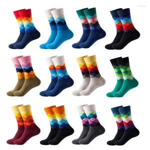 Calzini sportivi sfumati maschili di marca da uomo in cotone 1 colore primavera coppia stile estivo calzino da sposa lungo da uomo al ginocchio da lavoro Sox