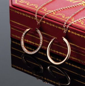 18k Rose Gold Neckor Full-Jewelled Nail Pendant Neckor Designer Women's Gold Necklace Fashion Women Diamond Necklace Jewellery Accessories