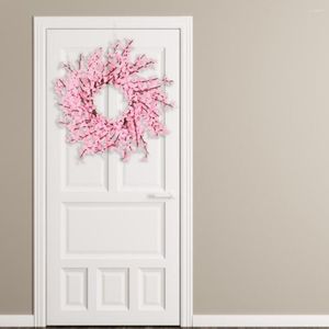 Dekoracyjne kwiaty różowe sztuczne wieniec na bożonarodzeniowe dekoracje frontowe wiszące ornament z lekkim wystrojem domu