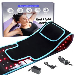 Face Massager Red Infrared LED Light Therapy Belt 850nm 660nm Back Pain Relief Wrap Burn Fat Wrap Slimming Machine Waist Heat Pad Full Body 230621