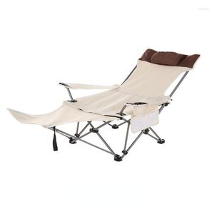 Camp Furniture Outdoor Folding Chair Portable Adjustable Recliner 2 In 1 With Removable Footrest For Camping Fishing Picnic Patio