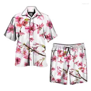 Agasalhos femininos roupas femininas verão 2023 blusa conjunto curto 3d trópico estampado camisa havaiana masculina praia 5xl moda top feminino