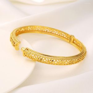 Bangle Dubai Gold Bangles Wedding Bracelet Women African Morocco Famous Charm Brand Ethiopian Finger Hawaiian Bridal Jewelry Melv22