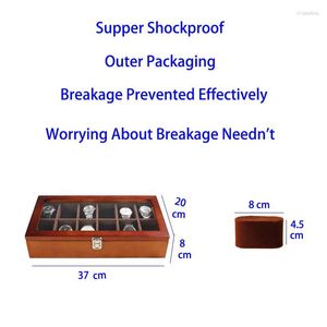 ボックスを見る12グリッド手作りの木製の箱の時計ケースを保持する時間