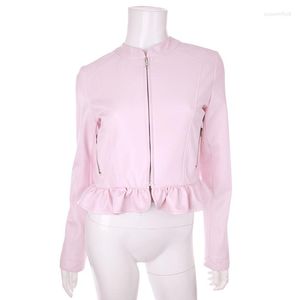 Damenjacken Princess Sweet Lolita Bobon21 Empfehlen Sie PINK Girl White Lace Leather Jacket Short C1519