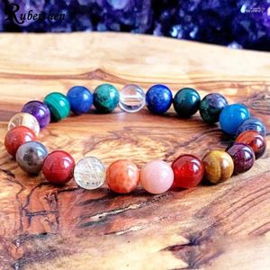 Länkarmband MG1593 Crystals Gemstone Pärledarmband Mix Chakra Wrist Mala Balance High Quality Energy Protection