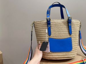 Luxury fashion coche brand designer bag sunshine straw tote bag large capacity handbag beach bag