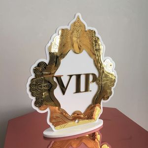 Utsökta guld och vit heta försäljning VIP Hospitality Supplies Tabellnummer för bröllopsdekoration