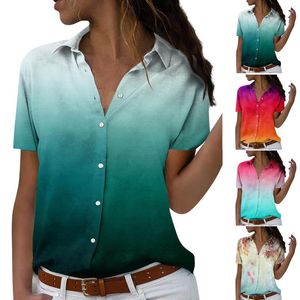 Chemisiers pour femmes Fashion Womens Short Sleeve Pocket Button Tee Casual Blouse Tops Down Shirts Et Chemises