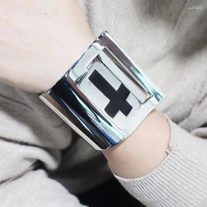 Bangle Alloy Cuff Armband Bangles For Women Punk Cross Statement 2023 Fashion Jewelry Golden Silver Color Ukmoc