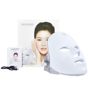 Massager twarzy 7 Kolor LED Face Mask Pon terapia anty trądzik W zmarszczka twarz Whiten skóry odmładza skórę Maska piękności Maszyna 230621