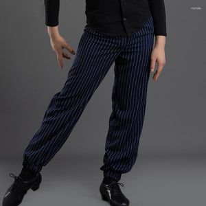 Stage Wear Stripe Latin Dance Pants Uomo Salsa Pantaloni Ballroom Practice Costume Tango Dancwear Soft Samba Dancing Outfit JL3710