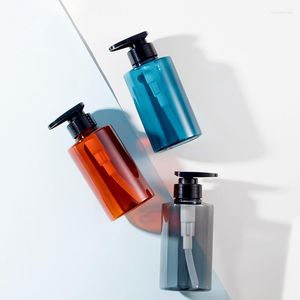 Förvaringsflaskor 300 ml 500 ml 12st Black Blue Amber Pet Plat Shoulder Bottle For Liquid Makeup Plastic Lotion Pump Shampoo Containers