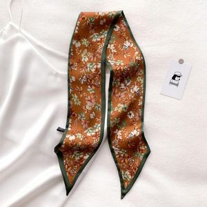 Schals Kleine Seidenschal Frauen Haarbänder Scrunchies Frühling Sommer Band Dame Wrap Stirnband Hals Krawatte Foulard Weibliche Bandana Kopftuch